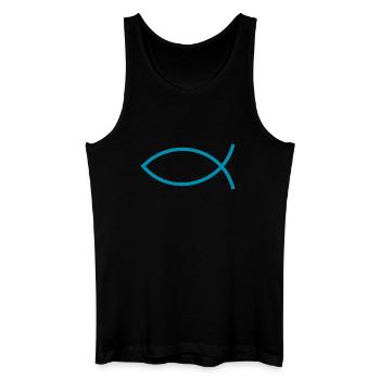 Jésus poisson Ichthys poisson poisson poisson - Débardeur bio Homme - noir - Devant