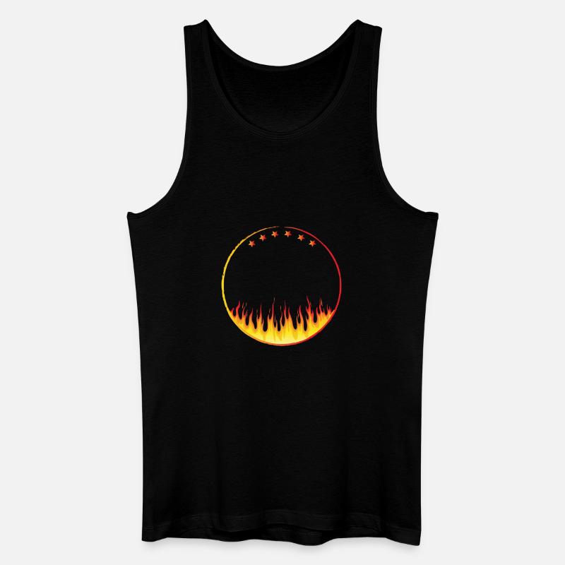 circle on fire with Stars - Männer Bio Tank Top - Schwarz