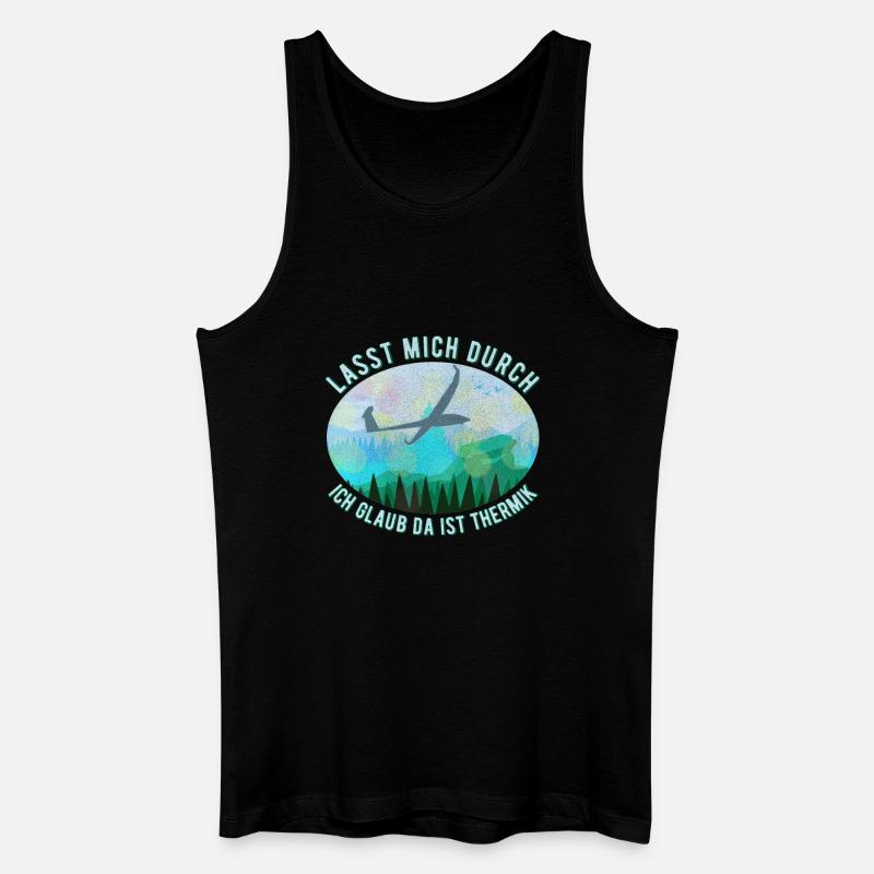 Modell Segelflugzeug Landschaft Retro Blau - Männer Bio Tank Top - Schwarz