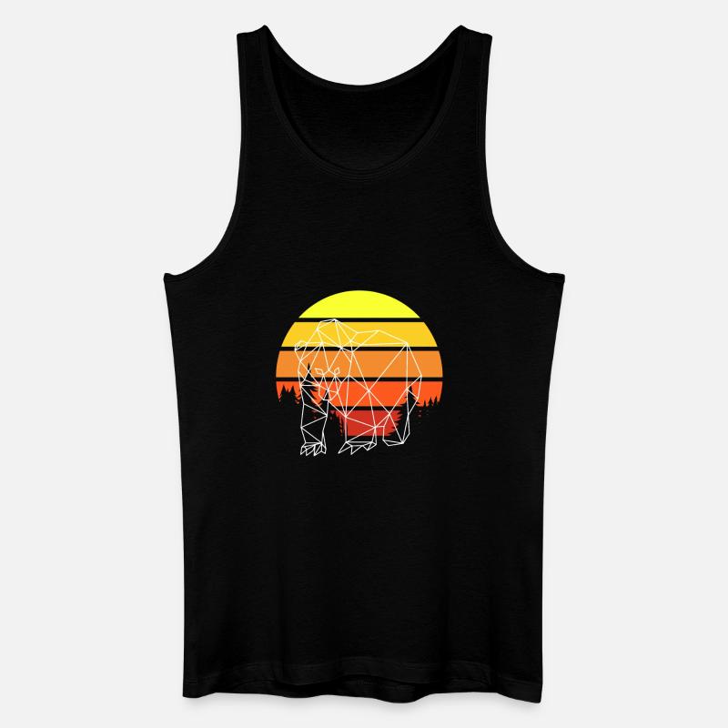 Bär Polygon Sunset - Männer Bio Tank Top - Schwarz
