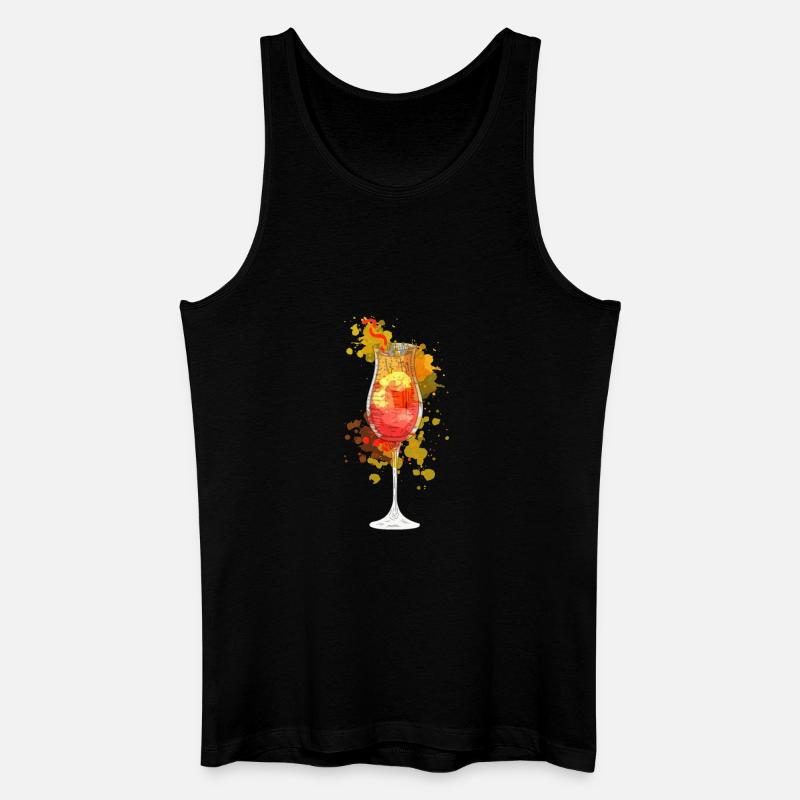 Aperolspritz Cocktail - Männer Bio Tank Top - Schwarz