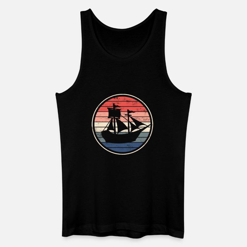 Boot Schiff Segelschiff - Männer Bio Tank Top - Schwarz