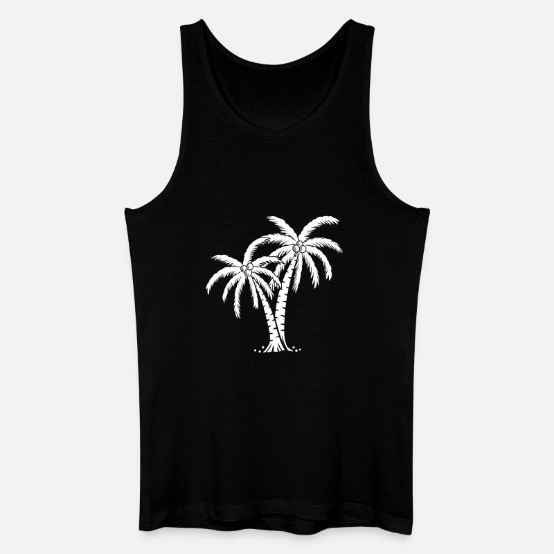 Palme - Männer Bio Tank Top - Schwarz