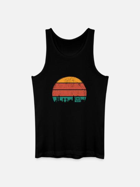 Sunset Skyline Silhouette - Men’s Organic Tank Top - black