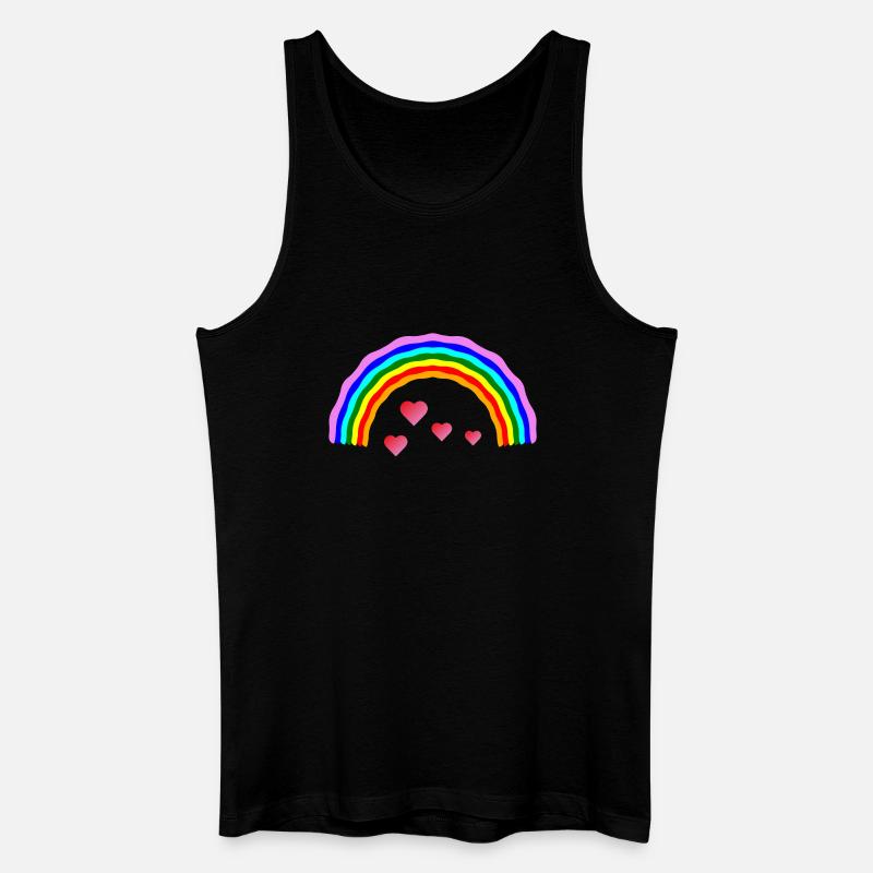 Regenbogenherz Regenbogenherz - Männer Bio Tank Top - Schwarz