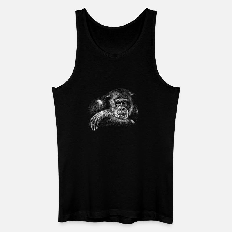 Affe - Männer Bio Tank Top - Schwarz
