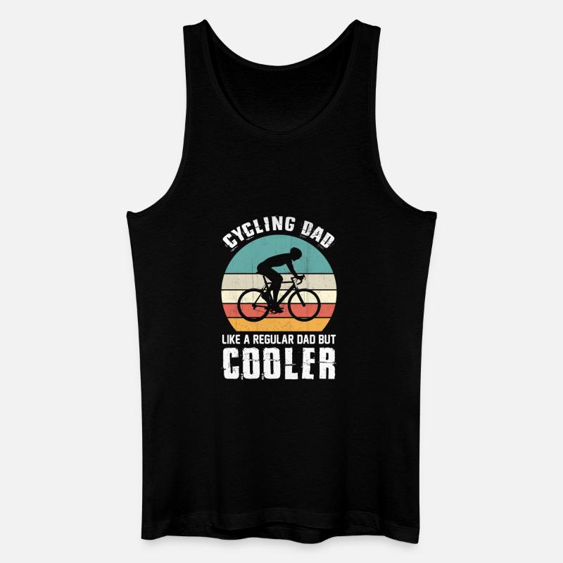 Fahrradfahrender Vater - Männer Bio Tank Top - Schwarz