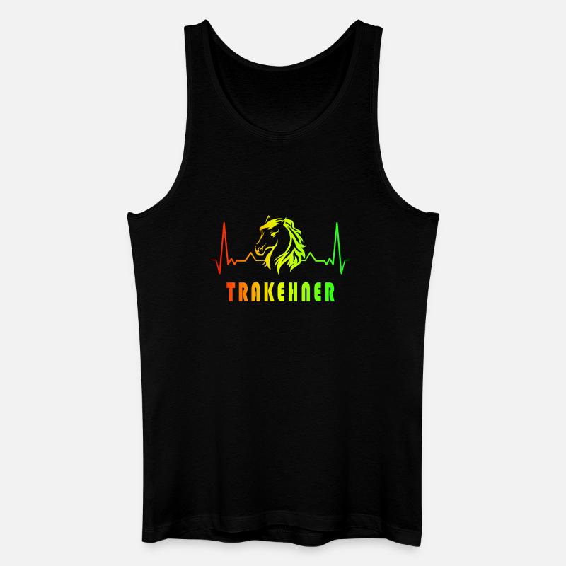 Trakehner Pferde Herzfrequenz Design - Männer Bio Tank Top - Schwarz