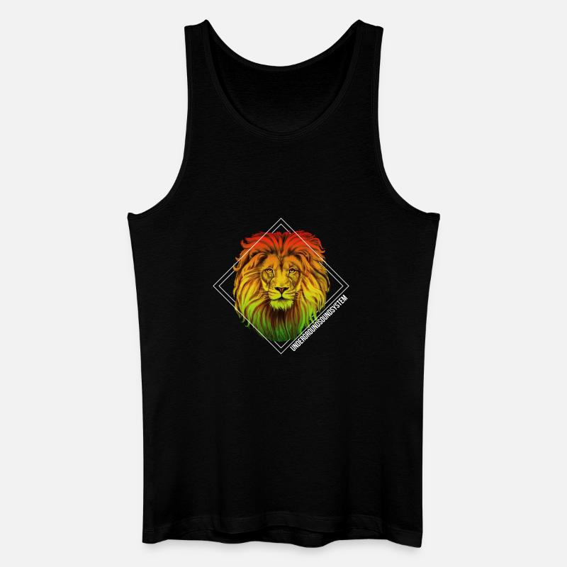 Rainbow Lion Diamond Pattern - Men’s Organic Tank Top - black