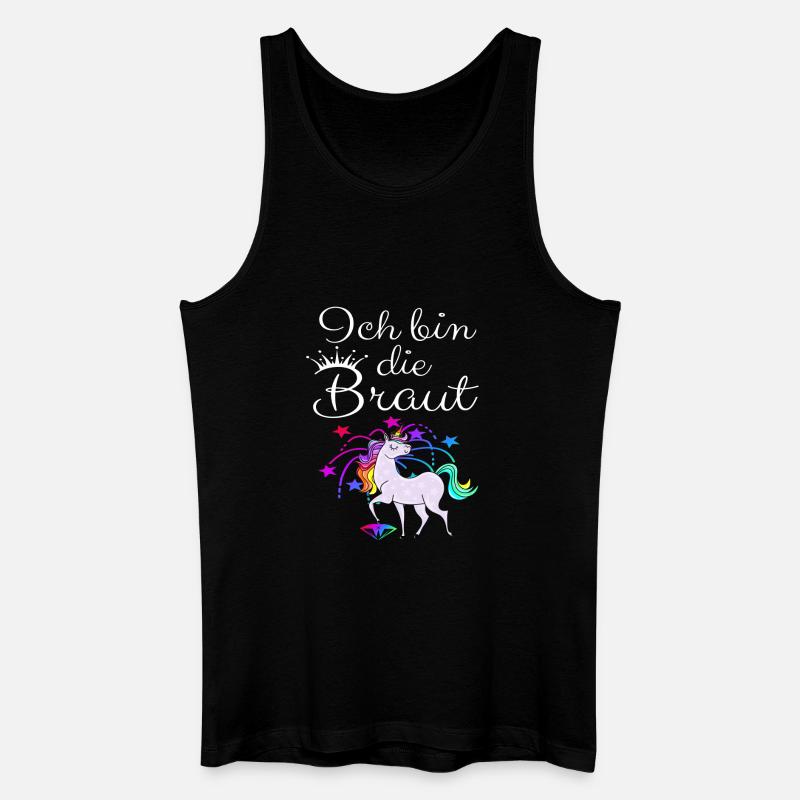 Einhorn "Ich bin die Braut" - Männer Bio Tank Top - Schwarz
