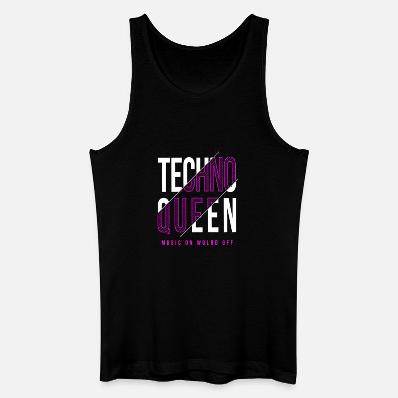 Techno Queen Design - Männer Bio Tank Top - Schwarz