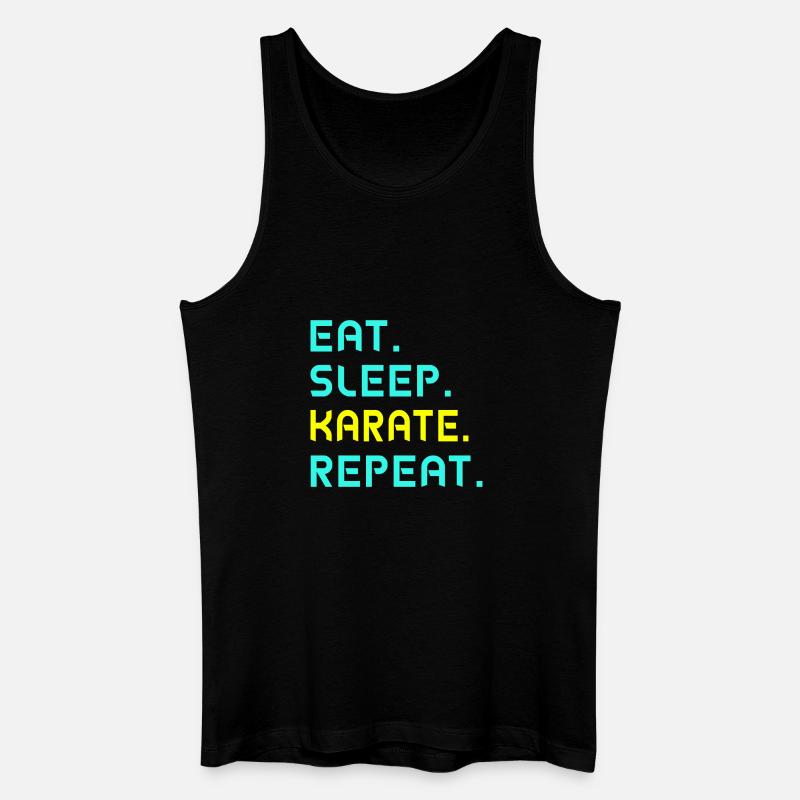 Eat. Sleep. Karate. Repeat. - Männer Bio Tank Top - Schwarz