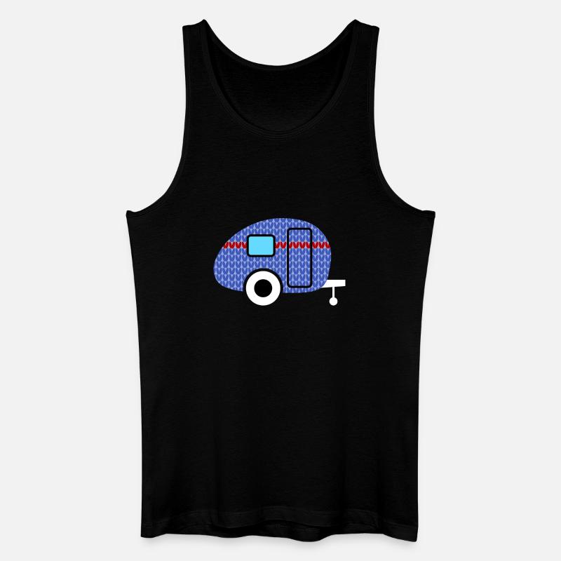 Caravan Knitting Pattern Caravan Camping Winter - Men’s Organic Tank Top - black