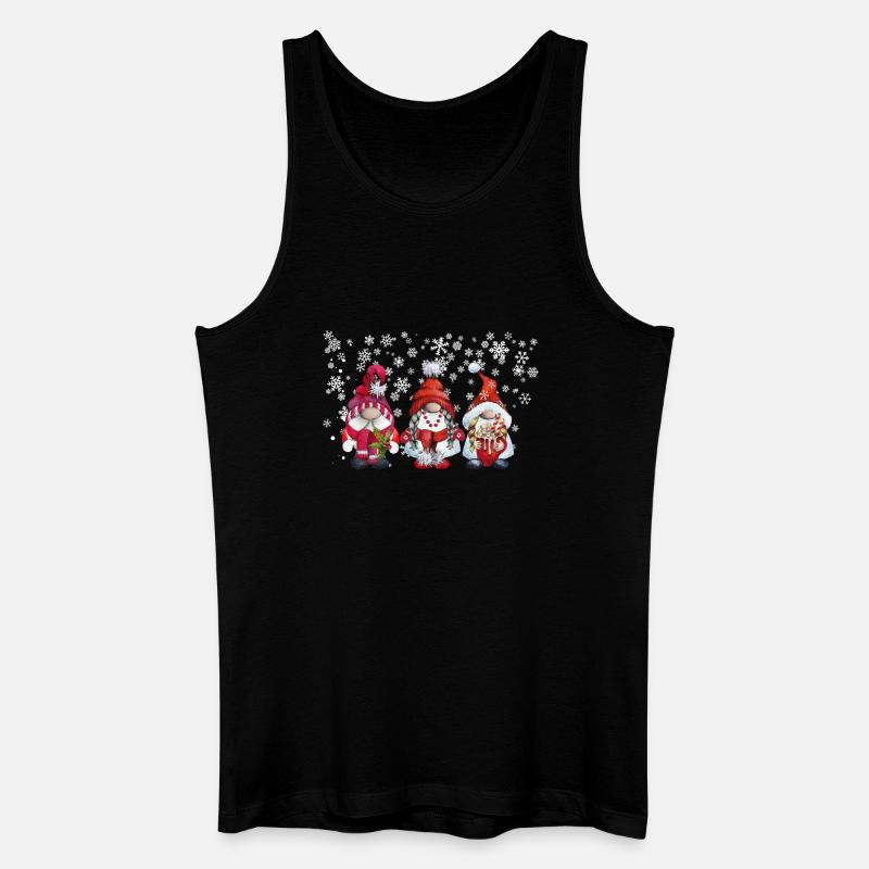 Wintergnome Trio mit Schneeflocken - Männer Bio Tank Top - Schwarz