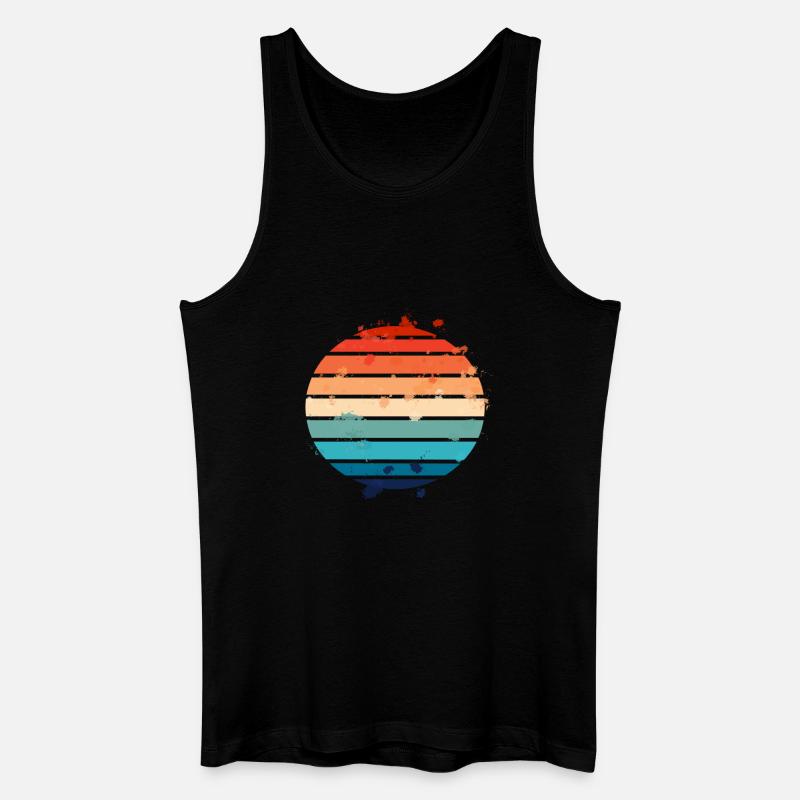 Splatter Retro Sunset - Männer Bio Tank Top - Schwarz