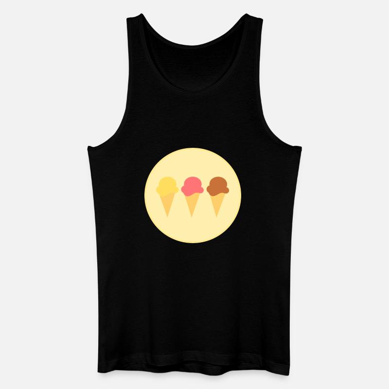 Eis Eiscreme Erdbeereis Vanilleeis Schokoeis - Männer Bio Tank Top - Schwarz