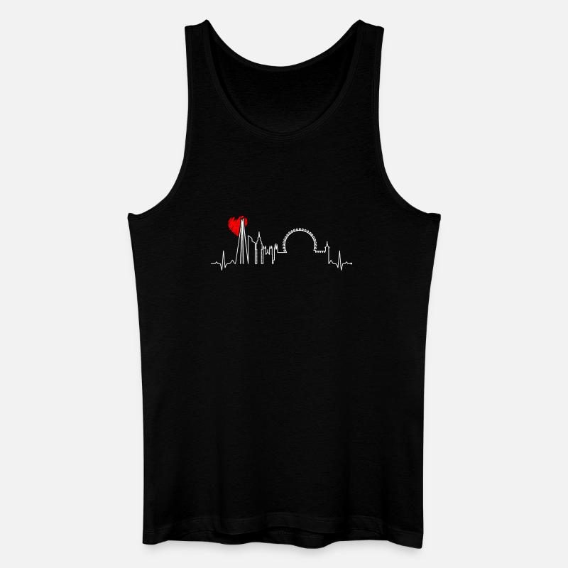Urbane Skyline Herzschlag - Männer Bio Tank Top - Schwarz