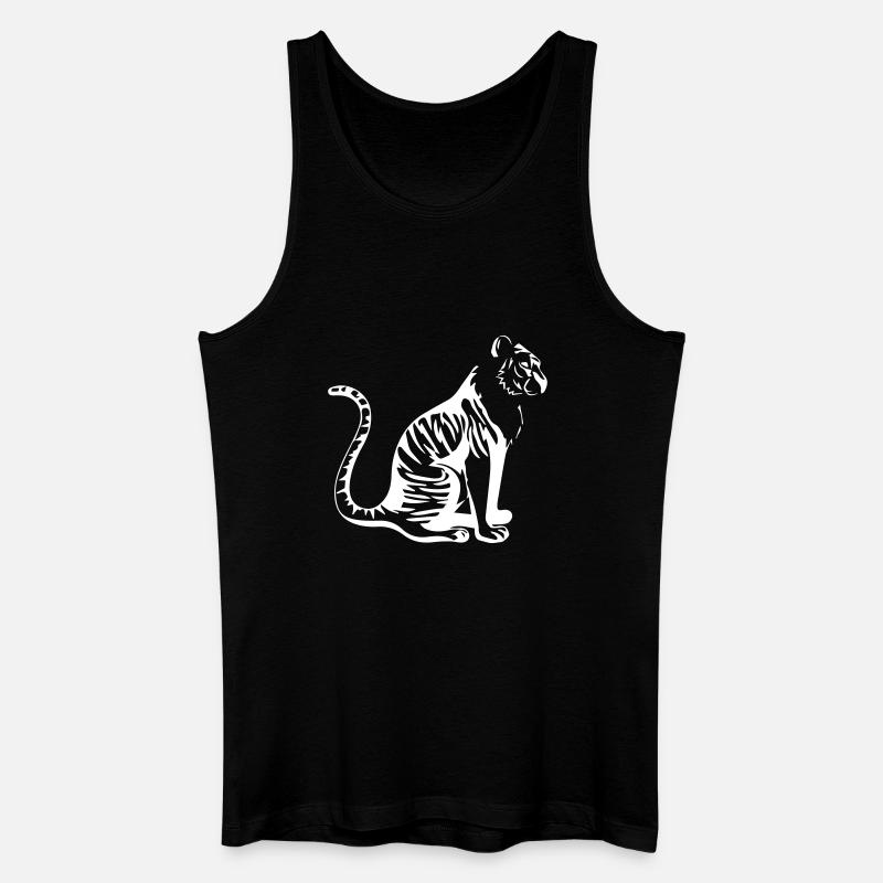 Eleganter Tiger Silhouette Design - Männer Bio Tank Top - Schwarz