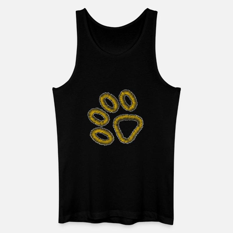 goldene Tiger Pfote - Männer Bio Tank Top - Schwarz