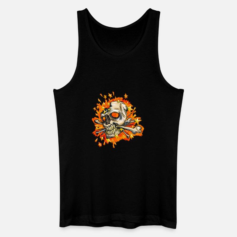 exploding skull - Men’s Organic Tank Top - black