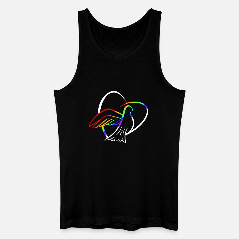 Friedenstaube mit Herz - Männer Bio Tank Top - Schwarz