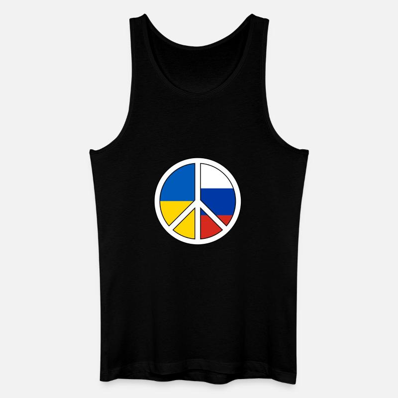 Friedenssymbol mit Farbblockmuster - Männer Bio Tank Top - Schwarz
