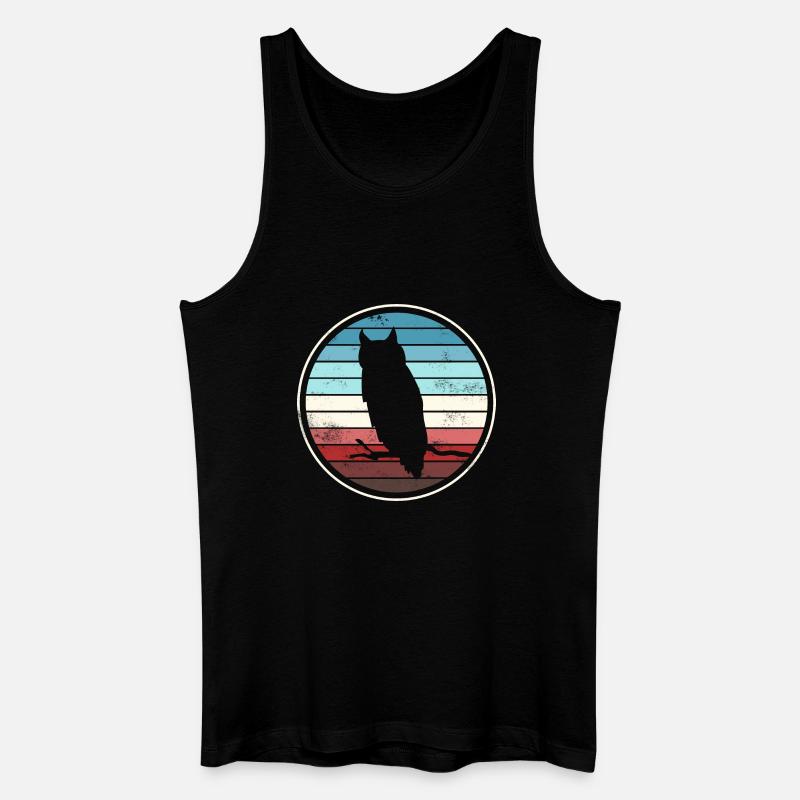 Eule Eulen - Männer Bio Tank Top - Schwarz
