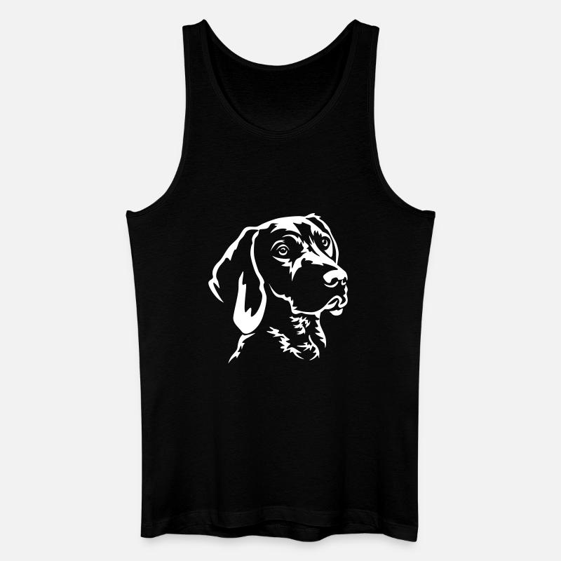 Deutsch Kurzhaar Kopf "Black Edition" - Männer Bio Tank Top - Schwarz