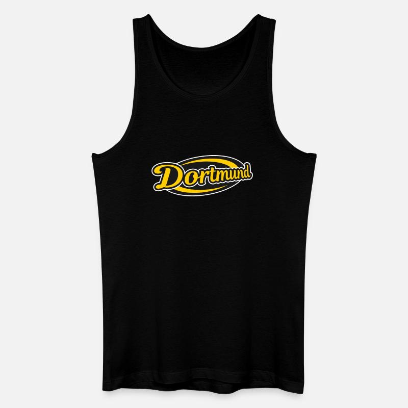 Dortmund Retro Logo Druck - Männer Bio Tank Top - Schwarz