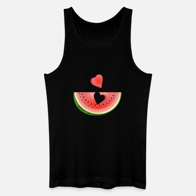 Stück einer Wassermelone mit Herz - Männer Bio Tank Top - Schwarz