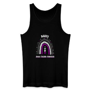 Happy Ace Pride Mois Asexuel Boho Rainbow - Débardeur bio Homme - noir - Devant