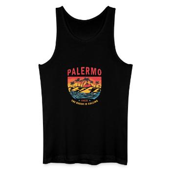 Palermo Italien Strand Design - Männer Bio Tank Top - Schwarz - Vorne