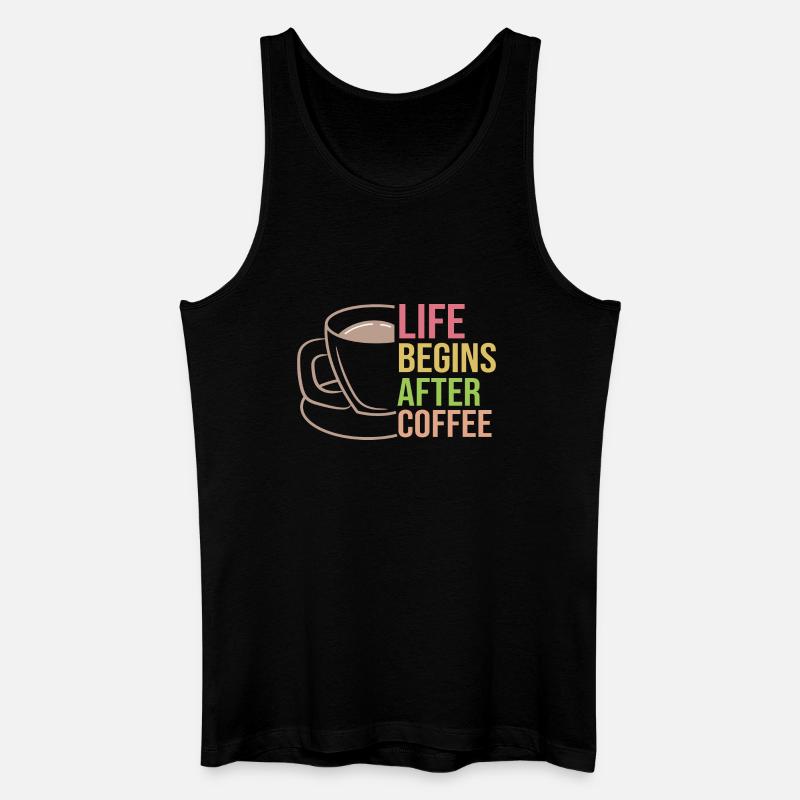 Kaffeetasse Statement Kaffee Trinken Koffein - Männer Bio Tank Top - Schwarz