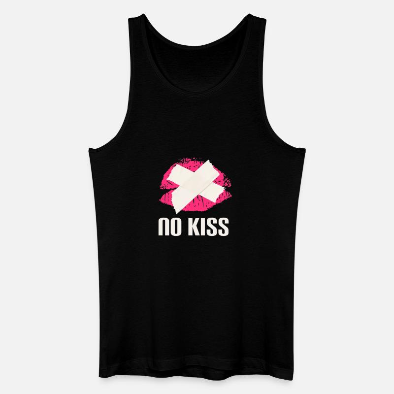 Witziges Lippen-Design mit Tape - Männer Bio Tank Top - Schwarz