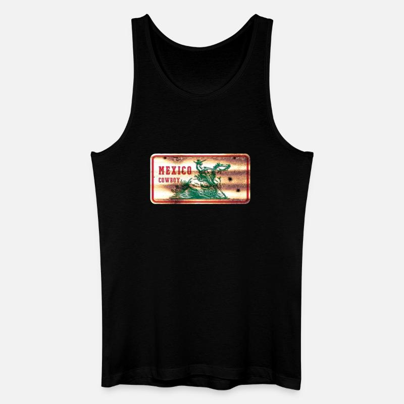 Mexiko Cowboy Schild - Männer Bio Tank Top - Schwarz