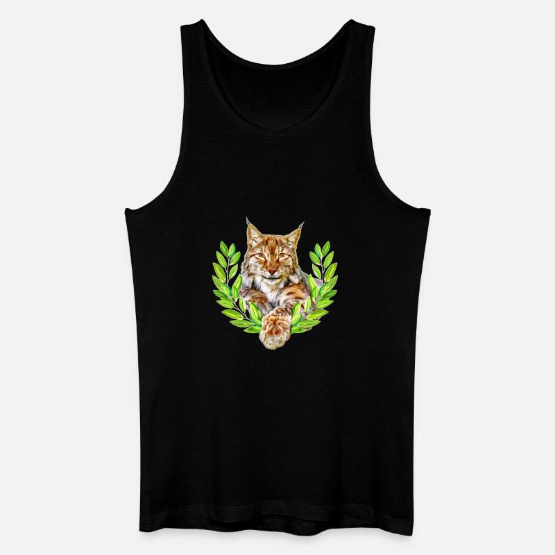 Luchs Wild Katze Freiheit - Männer Bio Tank Top - Schwarz