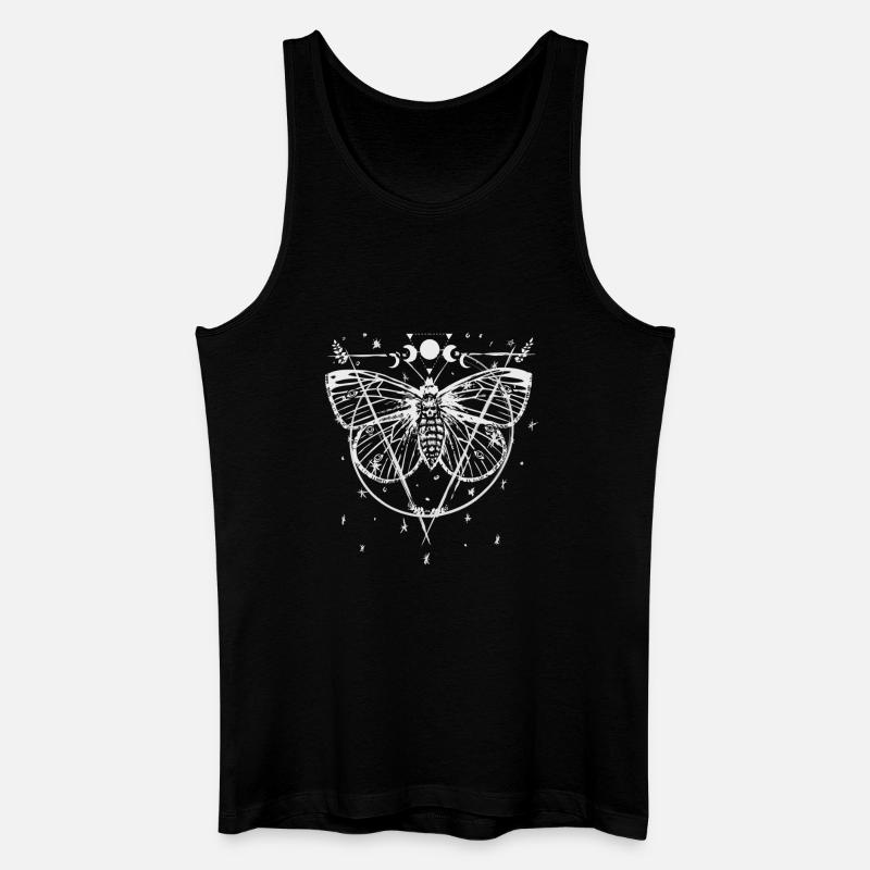Moth Moon Phases - Männer Bio Tank Top - Schwarz
