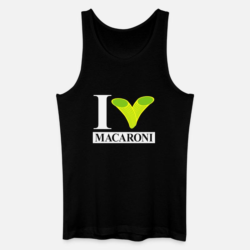 Ich liebe Makkaroni - Männer Bio Tank Top - Schwarz