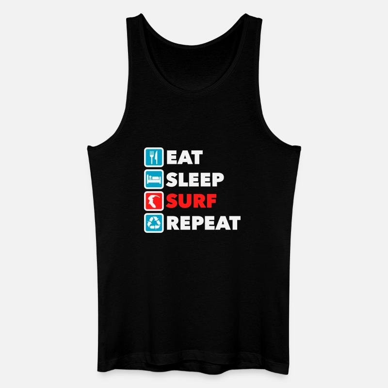 Eat Sleep Surf Repeat - Männer Bio Tank Top - Schwarz
