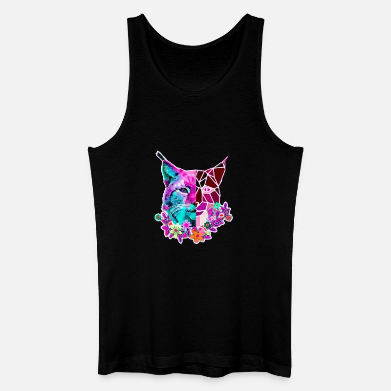 Luchs Katze Sommer Farben - Männer Bio Tank Top - Schwarz