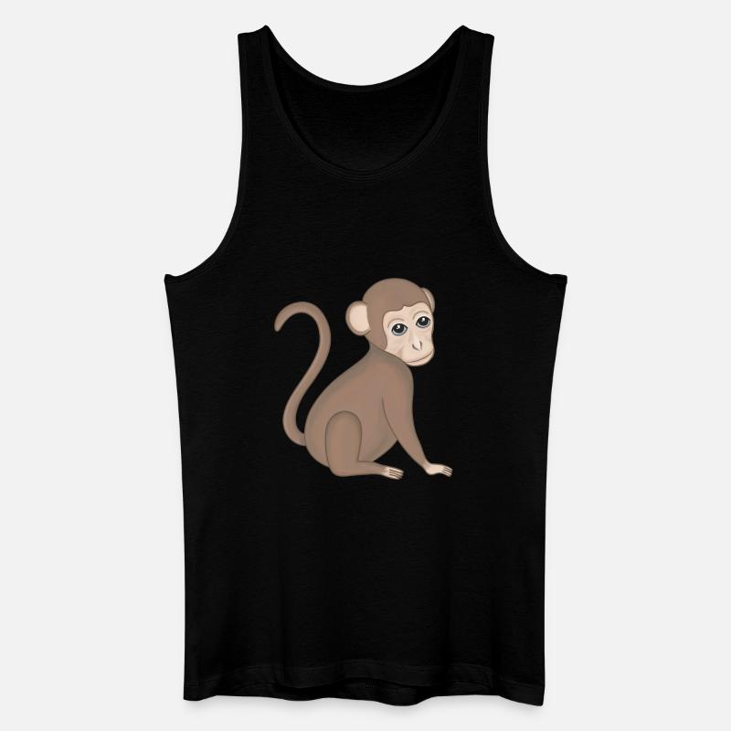 Affe Baby Äffchen - Männer Bio Tank Top - Schwarz