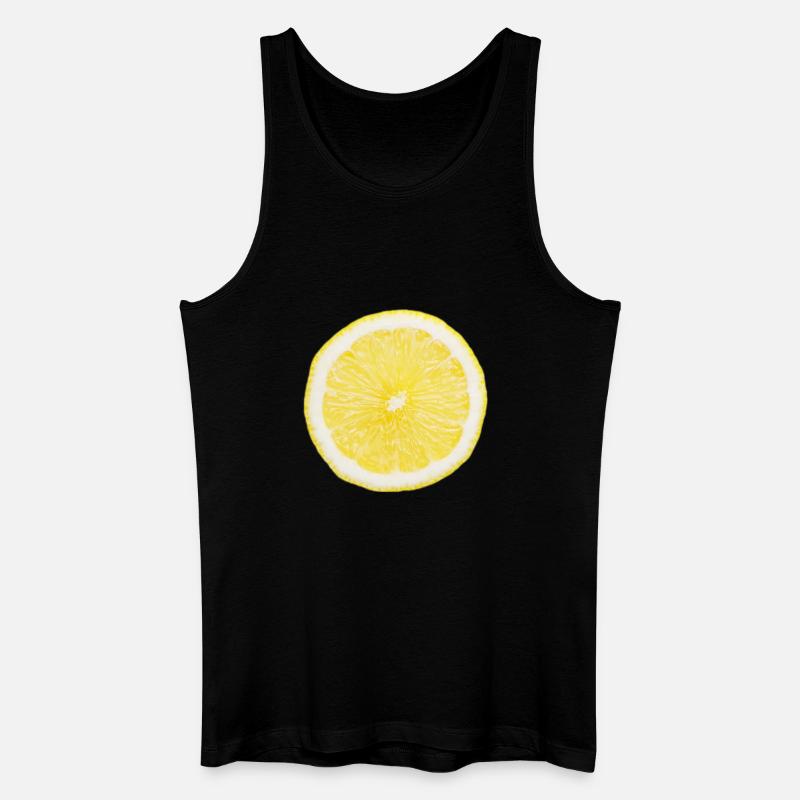 Halbe Zitrone - Männer Bio Tank Top - Schwarz