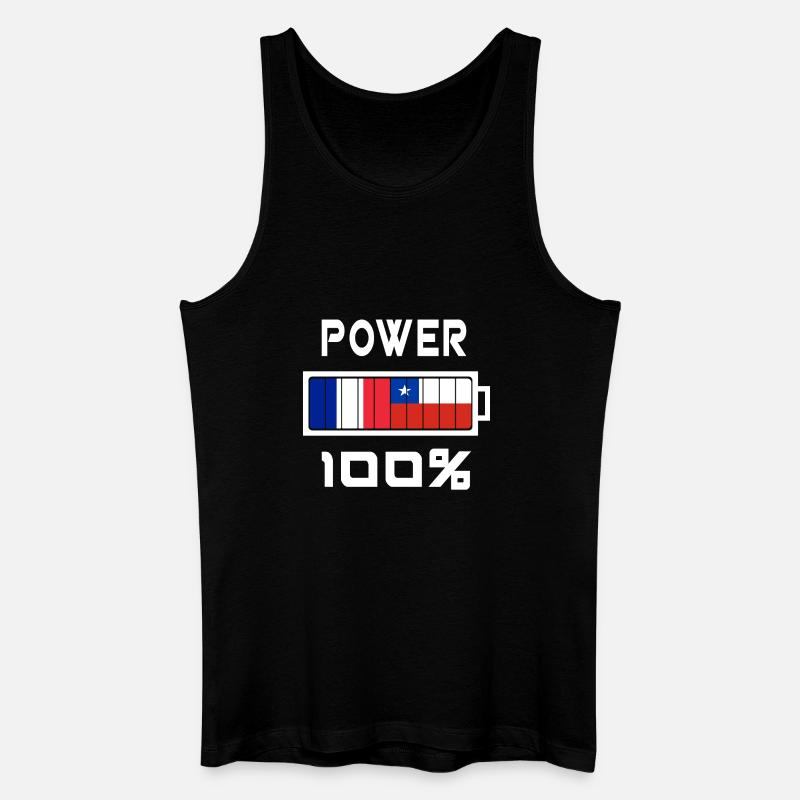 Chile und Frankreich machen 100% - Männer Bio Tank Top - Schwarz