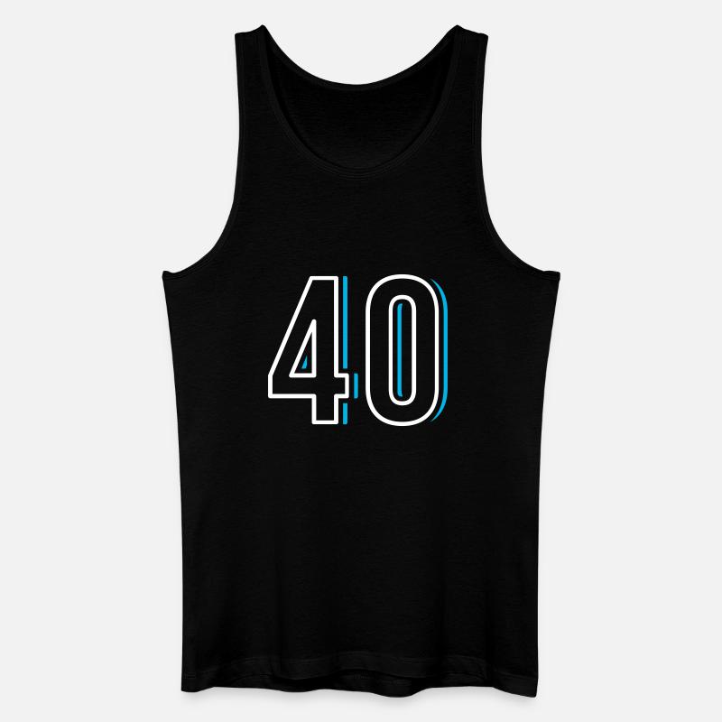Nummer 40 - Vierzig - Männer Bio Tank Top - Schwarz