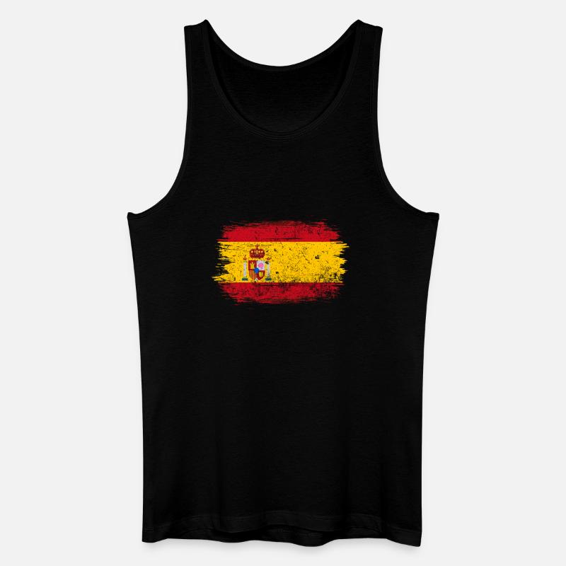 Pinselstrich-Emblem der spanischen Flagge - Männer Bio Tank Top - Schwarz