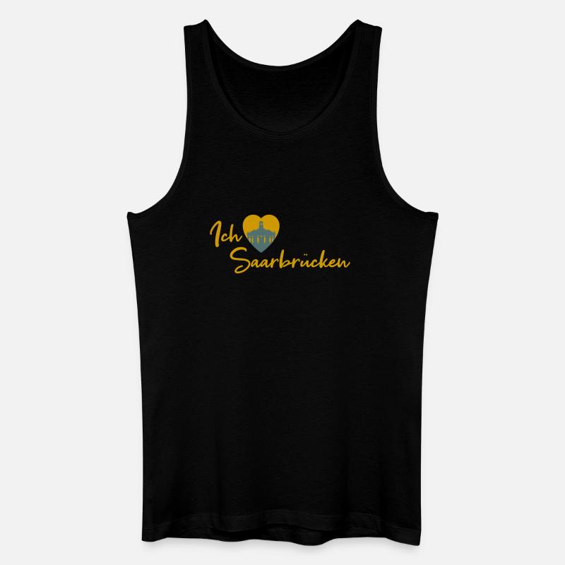 Ich liebe Saarbrücken - Schriftzug - Männer Bio Tank Top - Schwarz