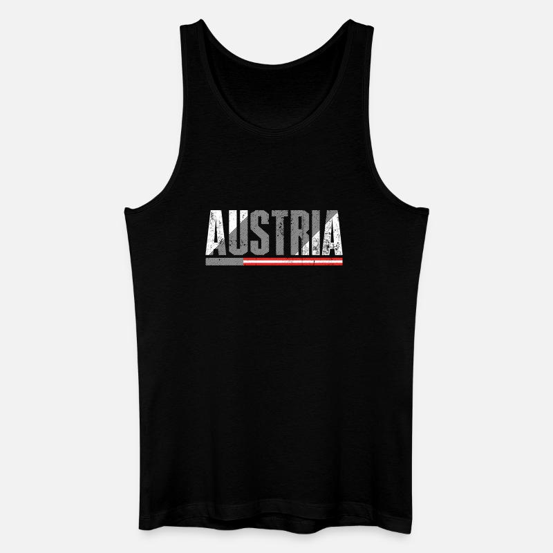 Austria Bold Distressed Flag - Men’s Organic Tank Top - black
