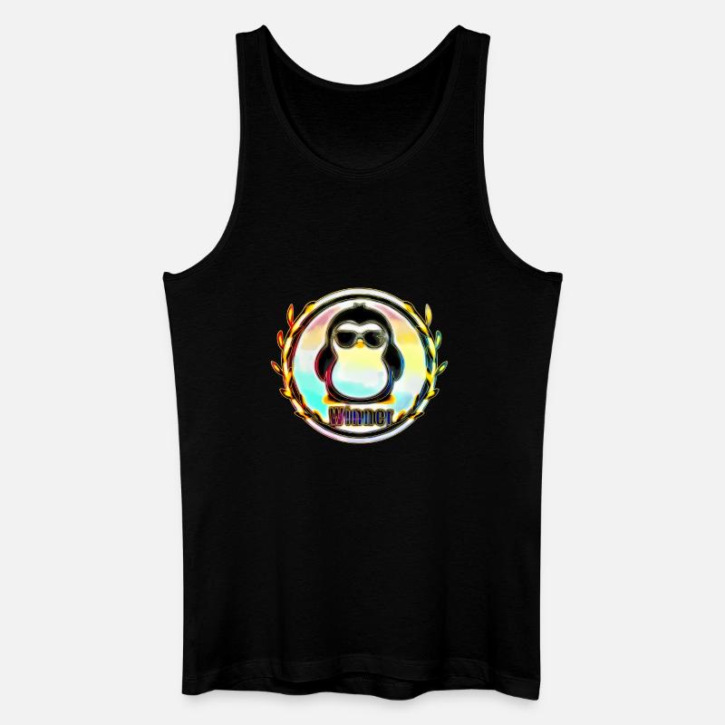 Sieger Pinguin Abzeichen - Männer Bio Tank Top - Schwarz