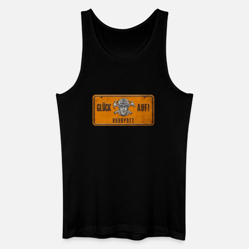 Glück auf Ruhrpott Schild - Männer Bio Tank Top - Schwarz