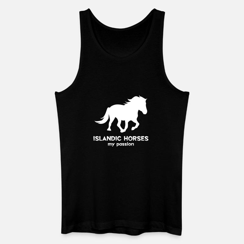 Pferde Statement Islandpferde Isländer Pferdeliebe - Männer Bio Tank Top - Schwarz
